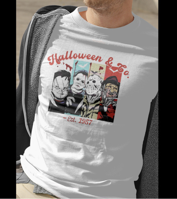 Halloween And Co. Est. 1957 Scary Movie Character Vibes T-Shirt