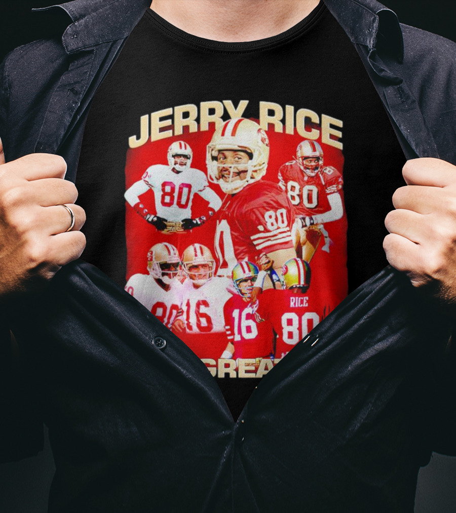 Jerry Rice The Greatest San Francisco 49ers Number 80 Legend T-Shirt