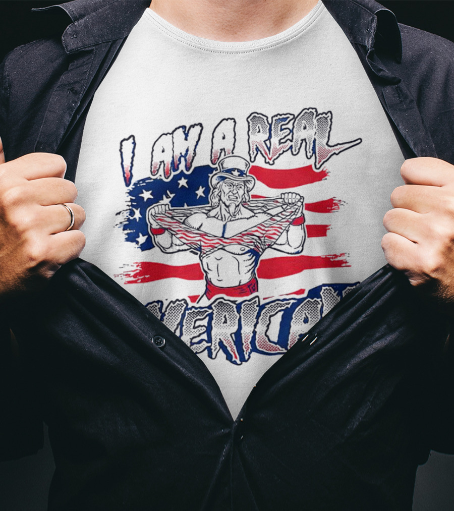 I Am A Real American Uncle Sam Flag T-Shirt