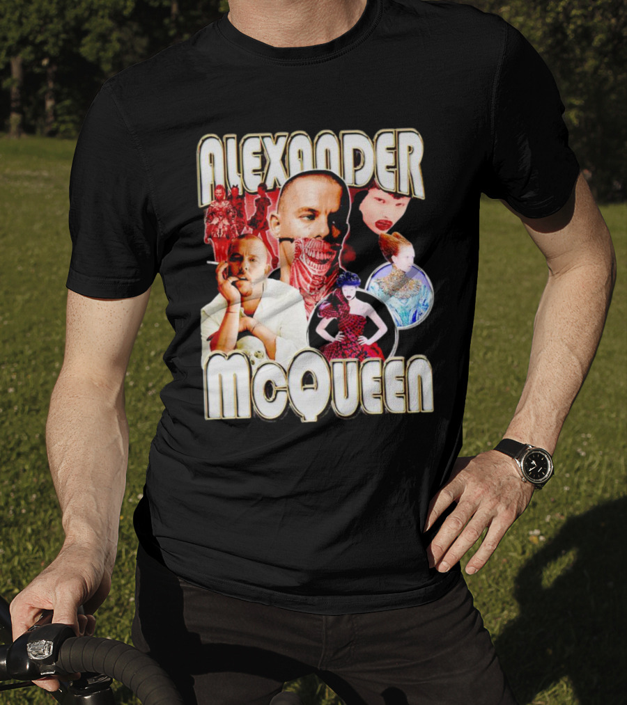 Alexander McQueen Fashion Iconography And Portrait Collage T-Shirt