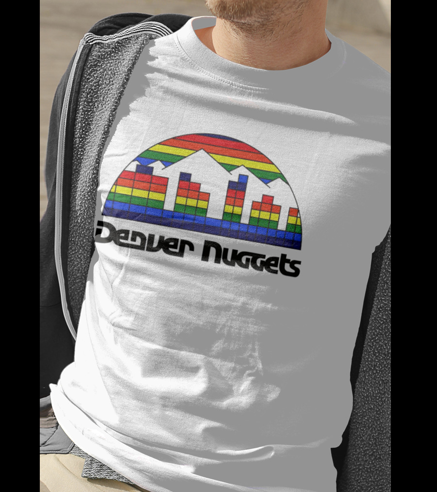 Denver Nuggets Skyline Rainbow Vintage Retro Classic T-Shirt