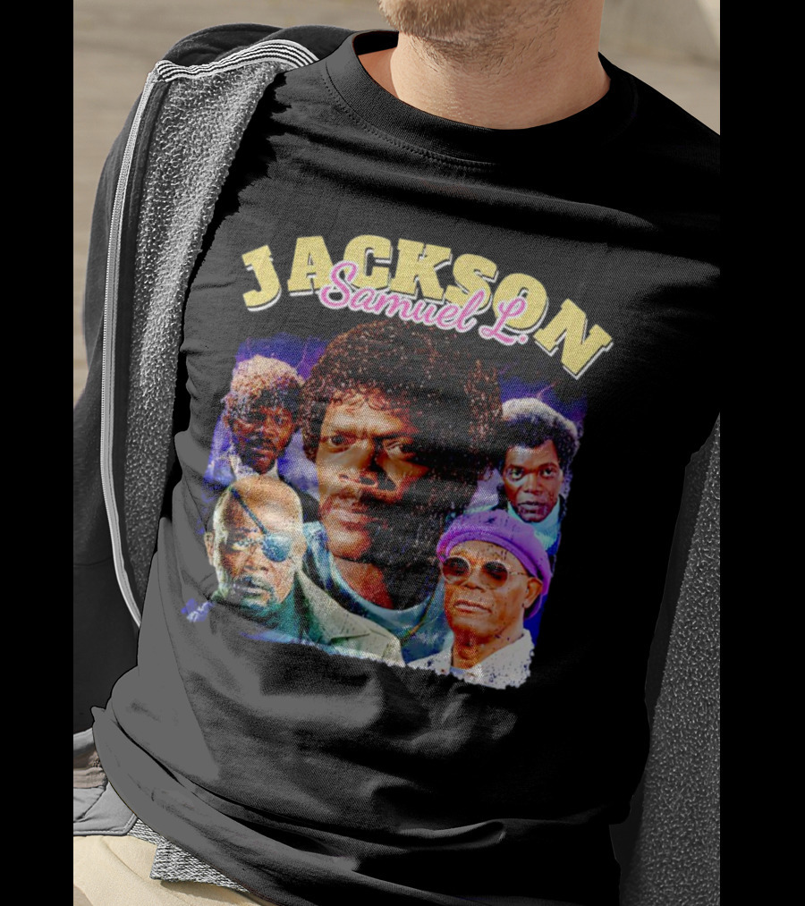 Jackson Samuel L Vintage Style Iconic Characters T-Shirt