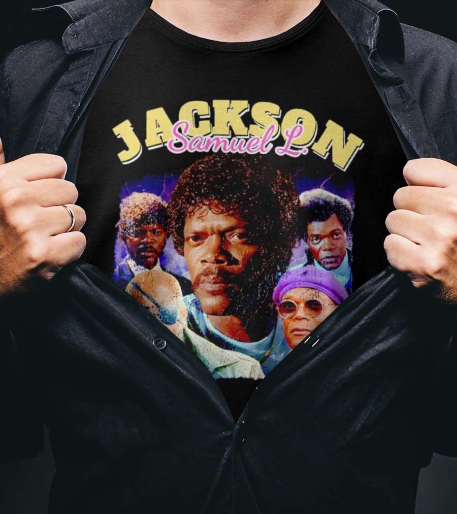 Jackson Samuel L Vintage Style Iconic Characters T-Shirt