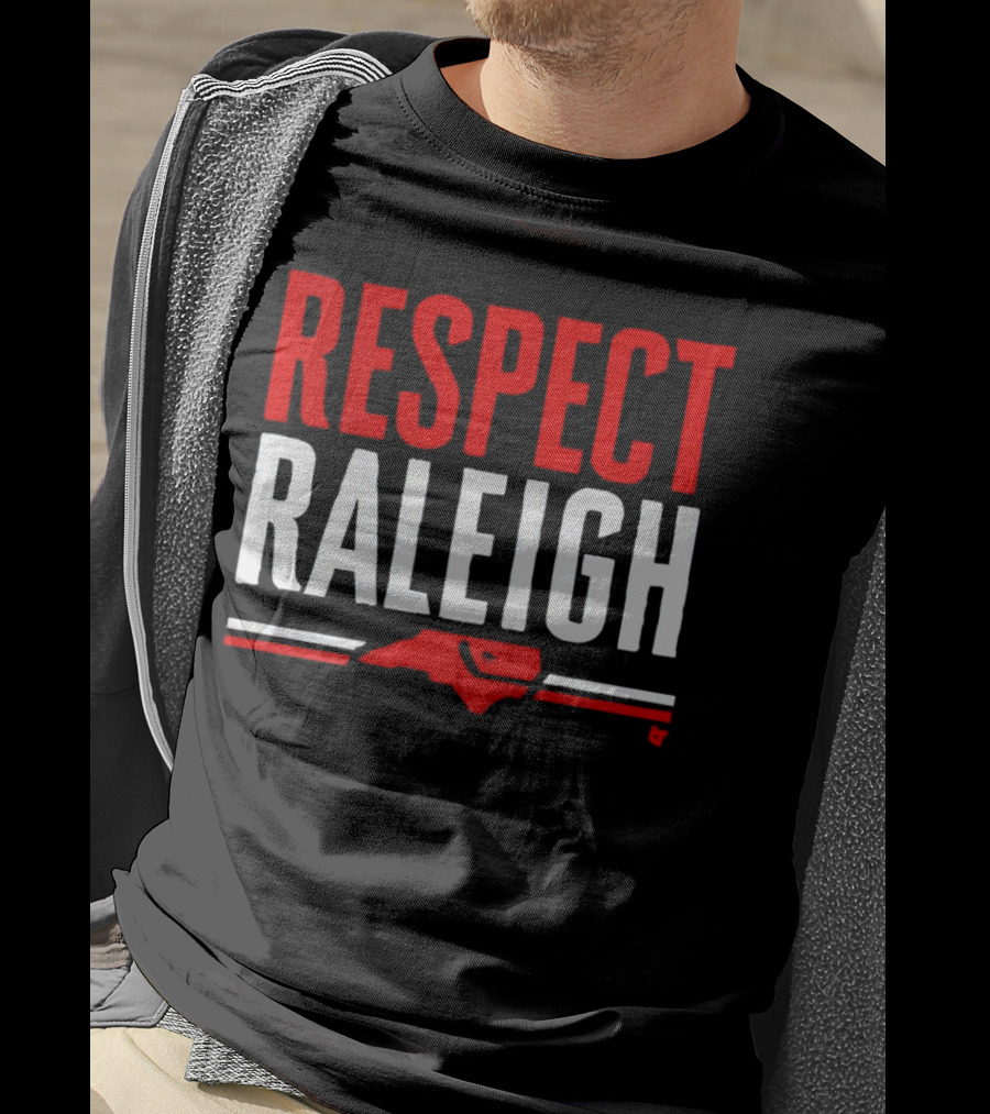 Respect Raleigh North Carolina Map Outline T-Shirt