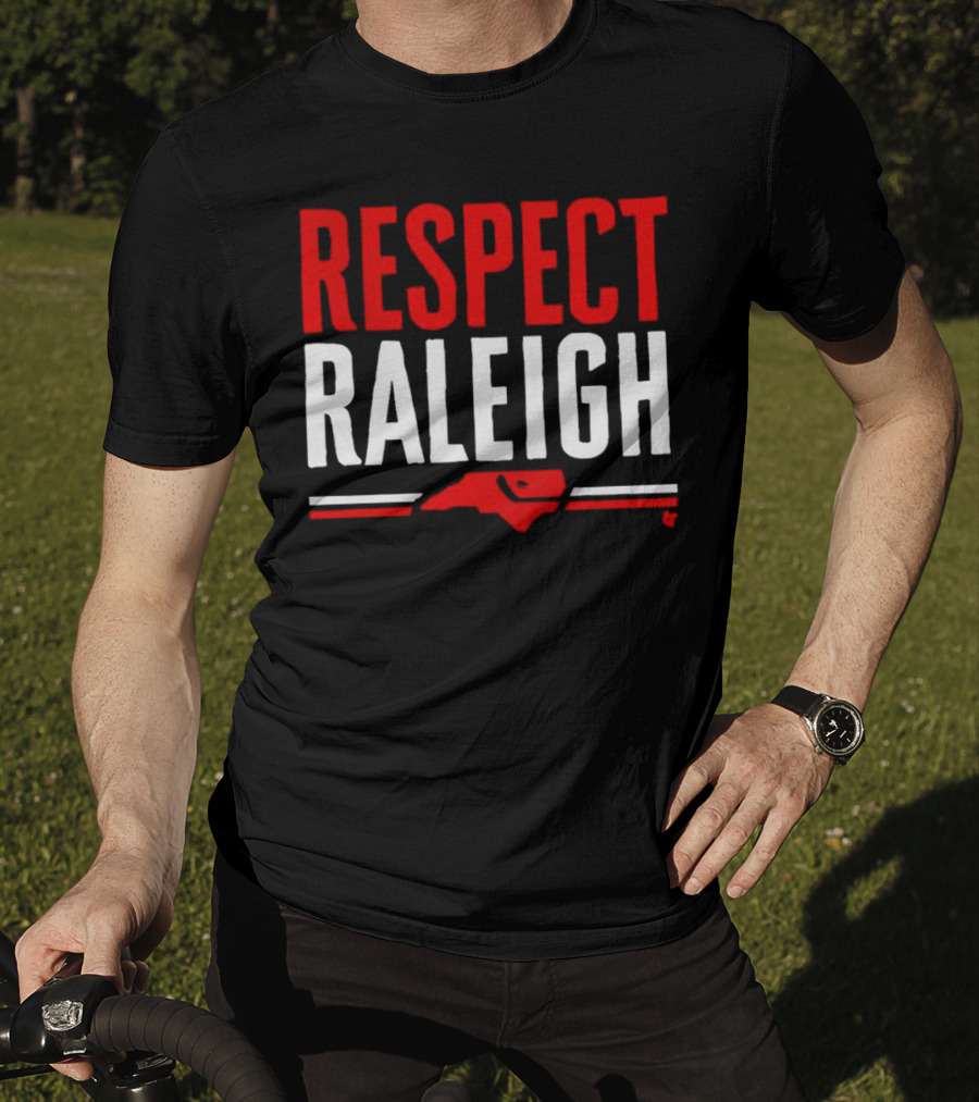 Respect Raleigh North Carolina Map Outline T-Shirt