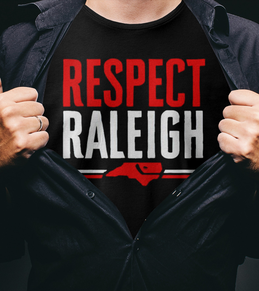Respect Raleigh North Carolina Map Outline T-Shirt