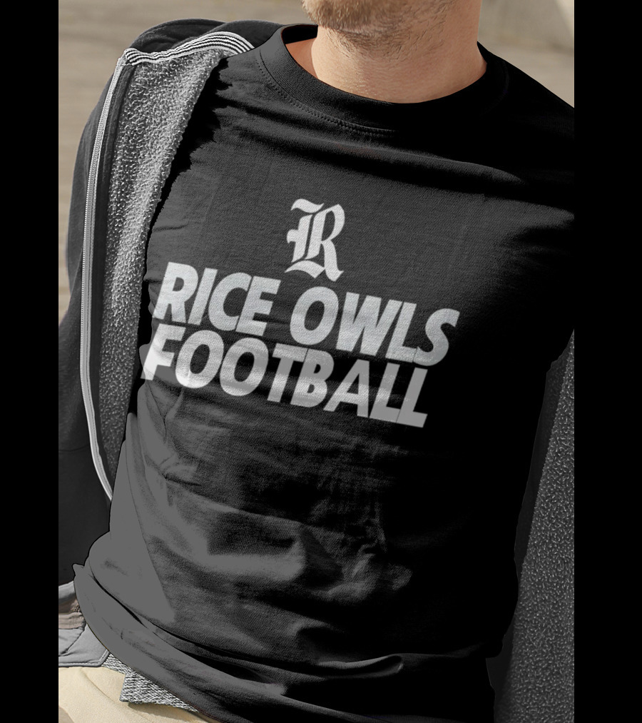 Rice Owls Football Logo With Stylized R T-Shirt