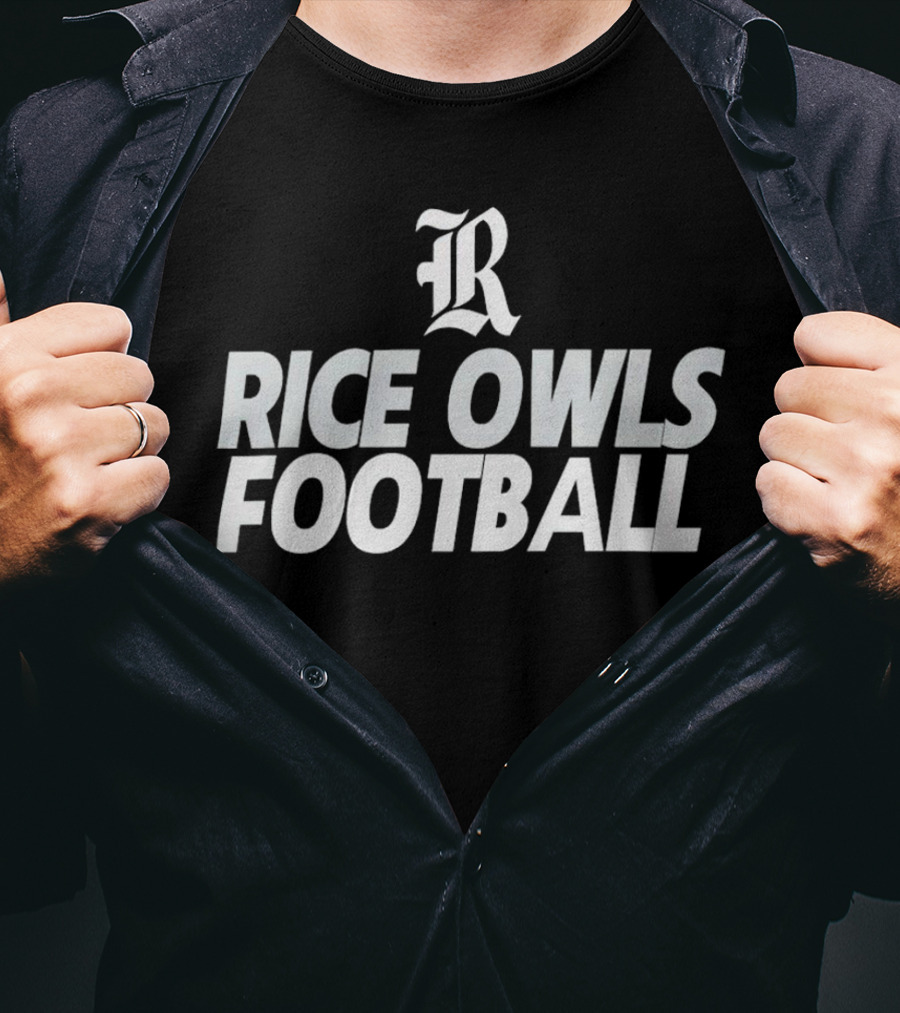 Rice Owls Football Logo With Stylized R T-Shirt