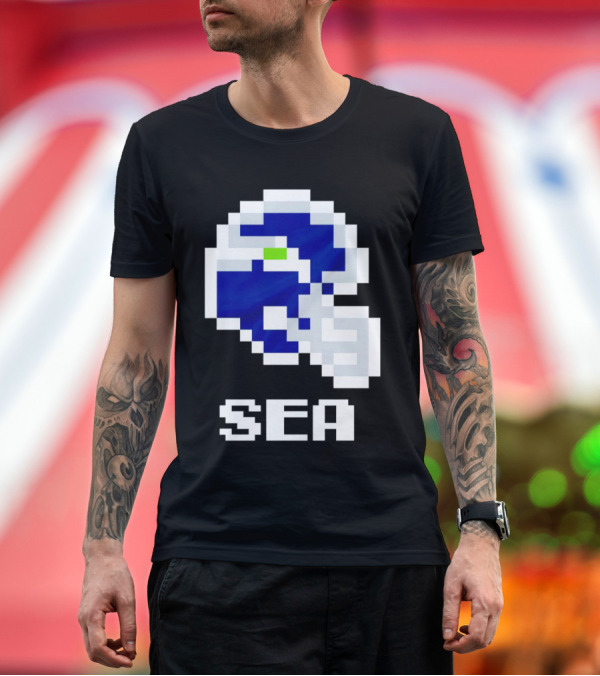 Premium T-Shirt: Seahawks Helmet SEA Pixel T-Shirt Seahawks Helmet SEA Pixel T-Shirt
