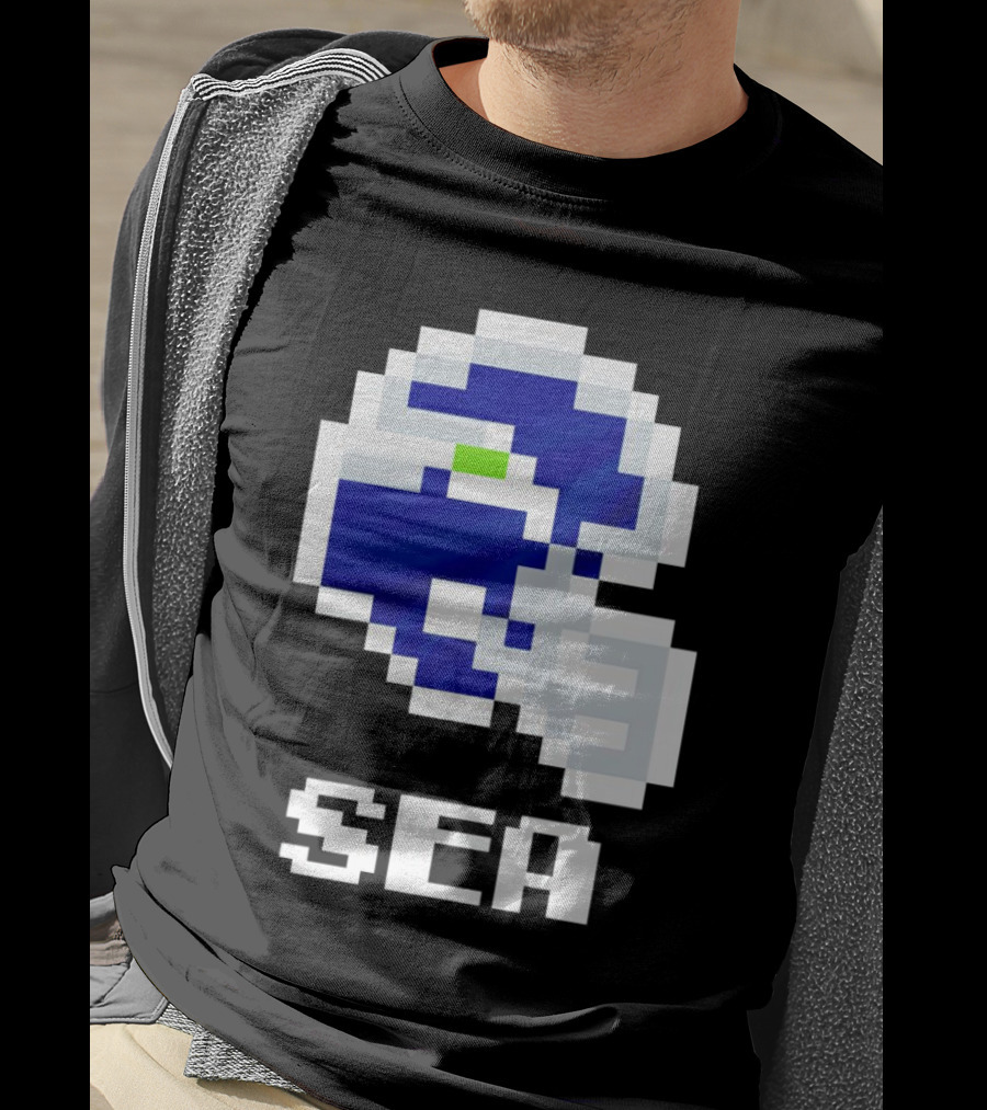 Seahawks Helmet SEA Pixel T-Shirt