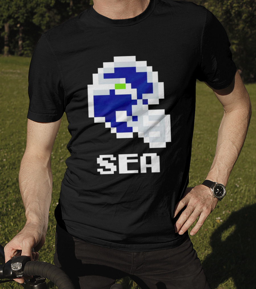 Seahawks Helmet SEA Pixel T-Shirt