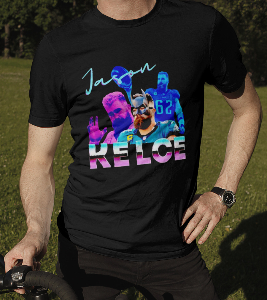 Jason Kelce Philadelphia Eagles Football Player Retro Collage T-Shirt