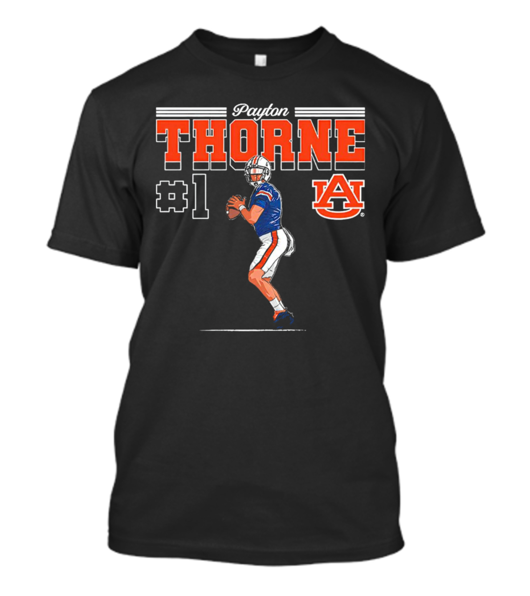 Payton Thorne #1 Auburn Tigers NCAA Football Caricature T-Shirt