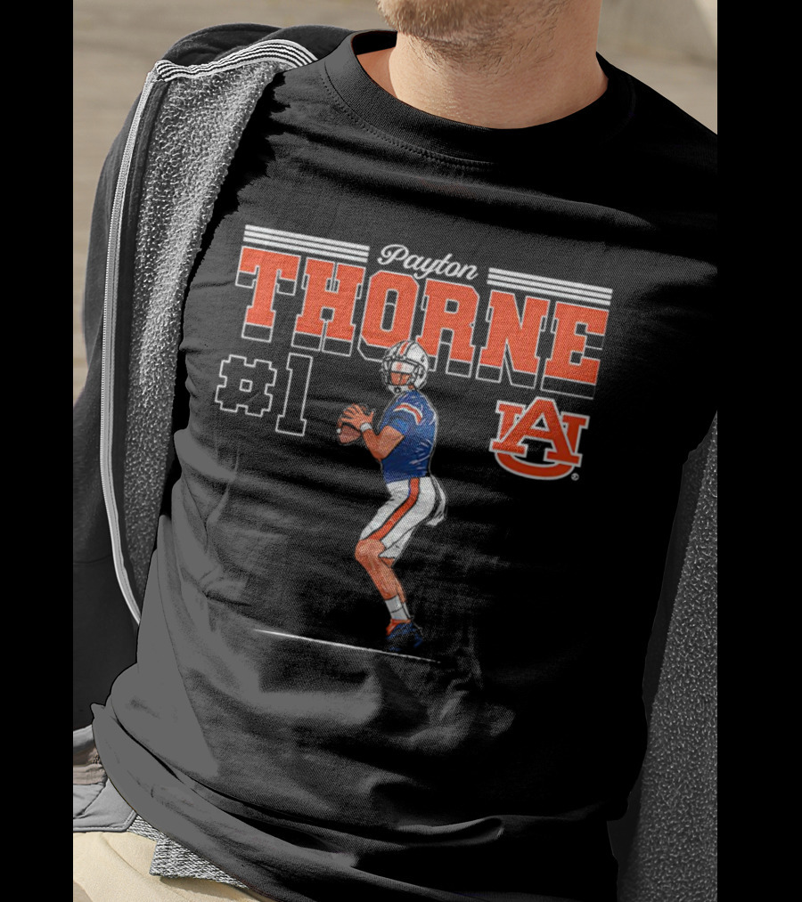 Payton Thorne #1 Auburn Tigers NCAA Football Caricature T-Shirt
