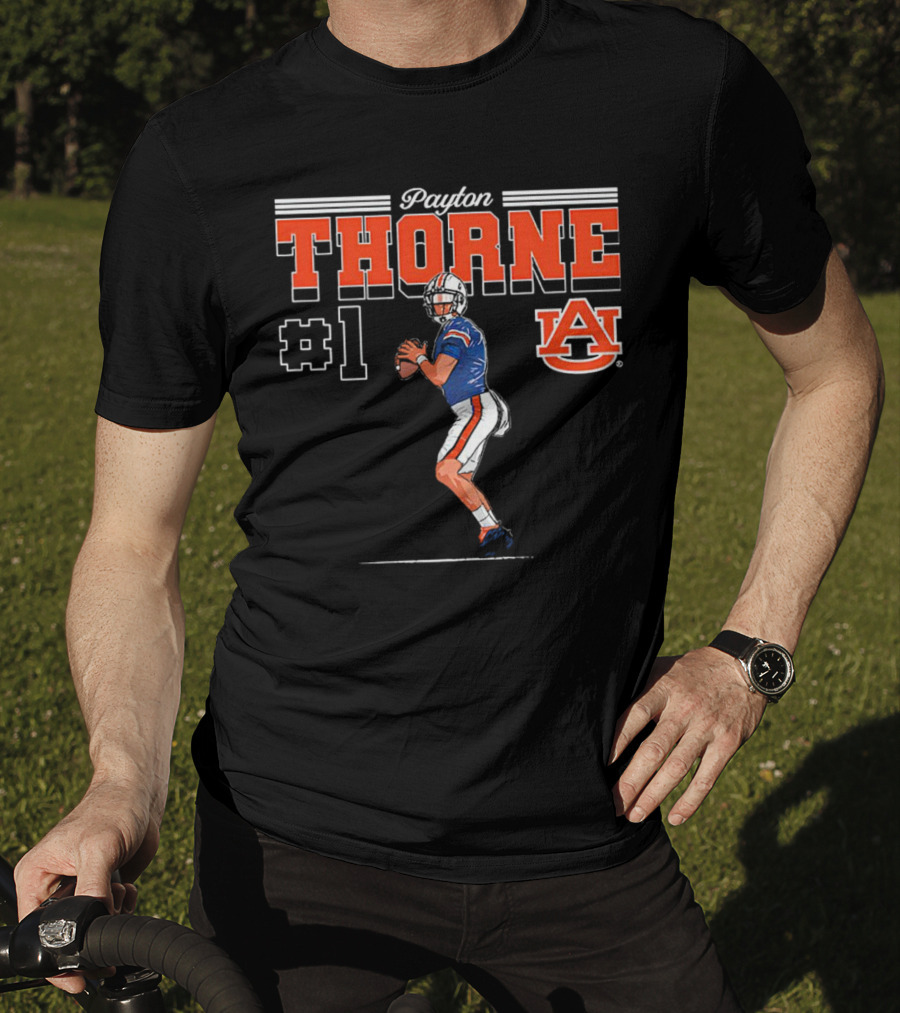 Payton Thorne #1 Auburn Tigers NCAA Football Caricature T-Shirt