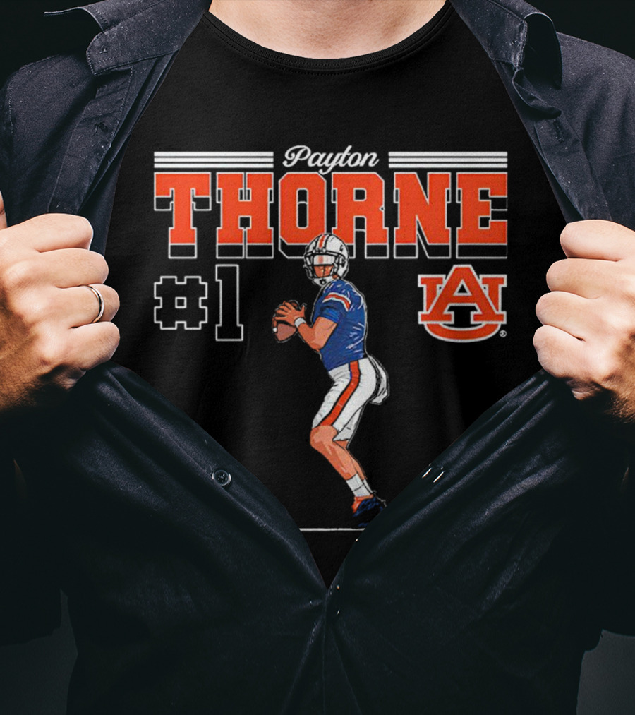 Payton Thorne #1 Auburn Tigers NCAA Football Caricature T-Shirt