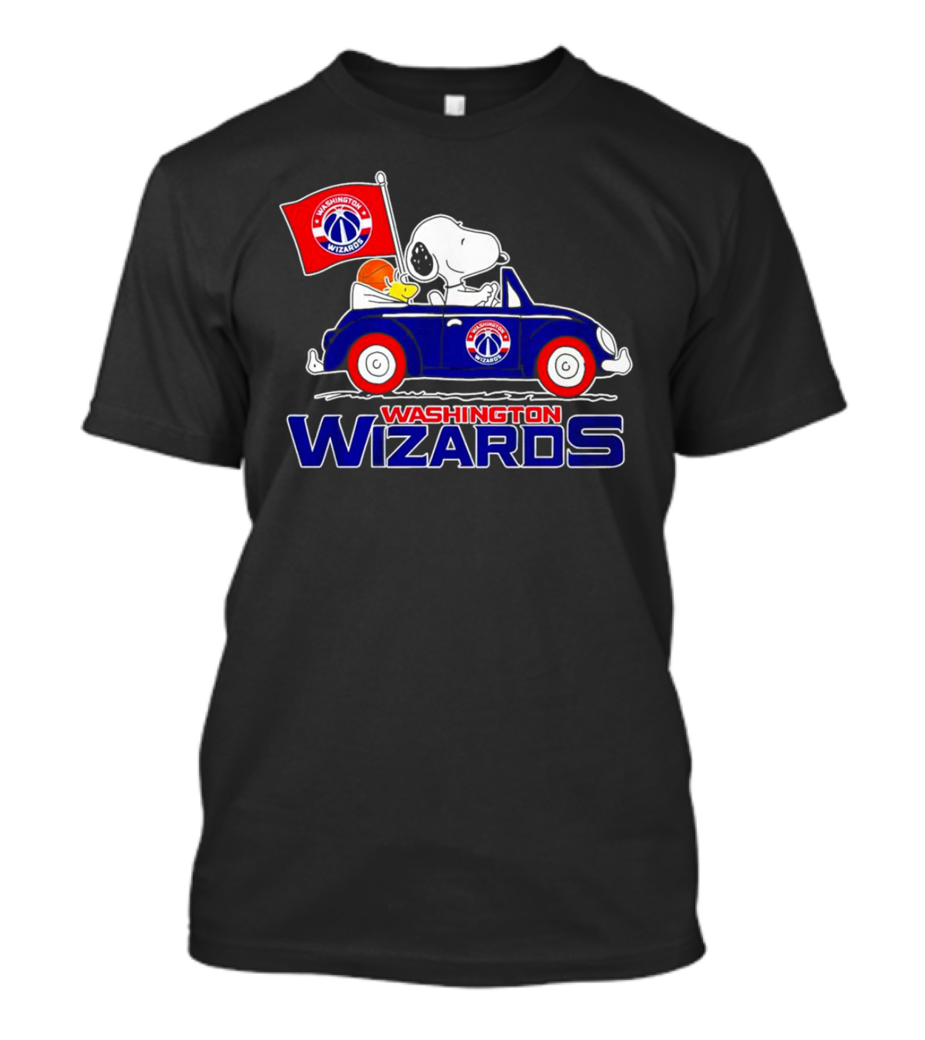 Washington Wizards Snoopy Driving Car With Basketball T-Shirt