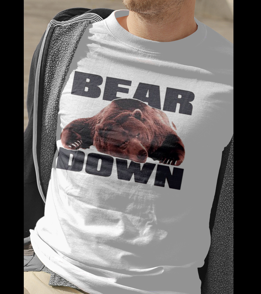 Bear Down Lazy Bear Image T-Shirt