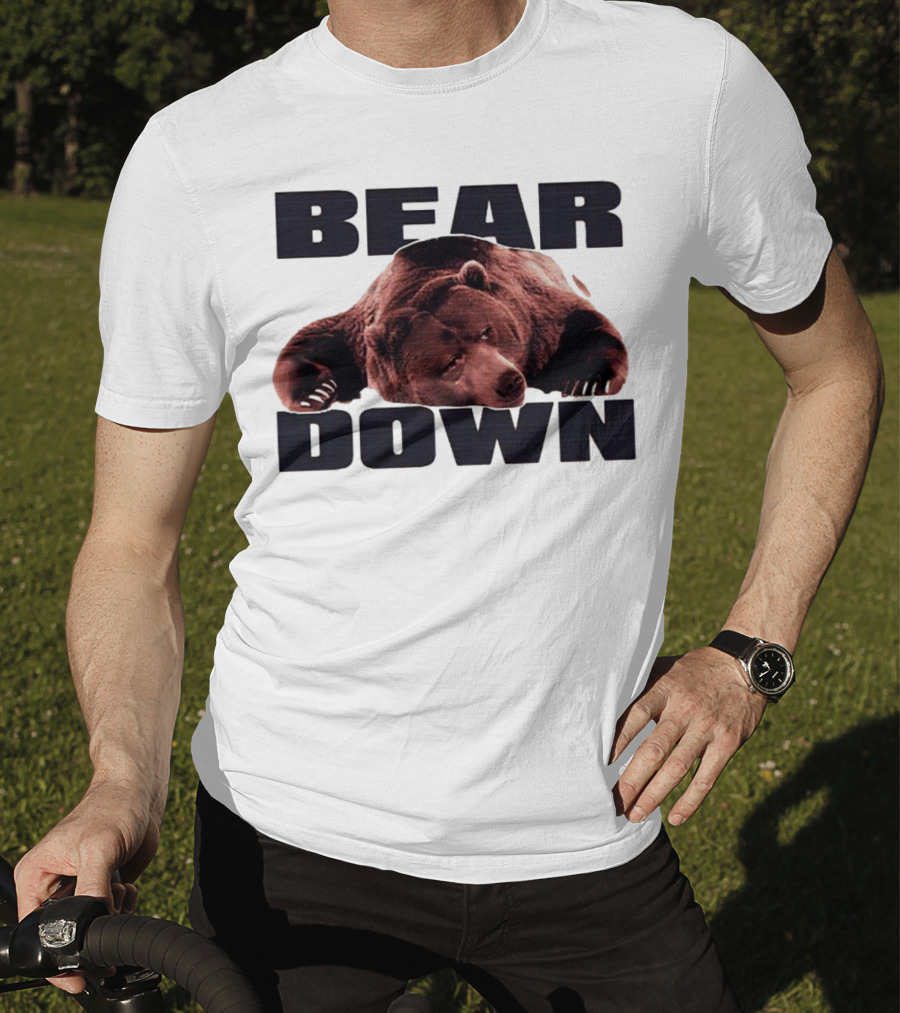 Bear Down Lazy Bear Image T-Shirt
