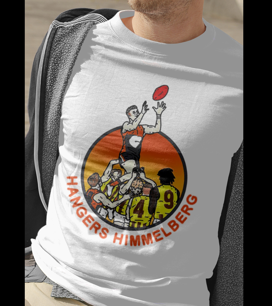Hangers Himmelberg AFL Marking Victory Sunset Football Scene T-Shirt