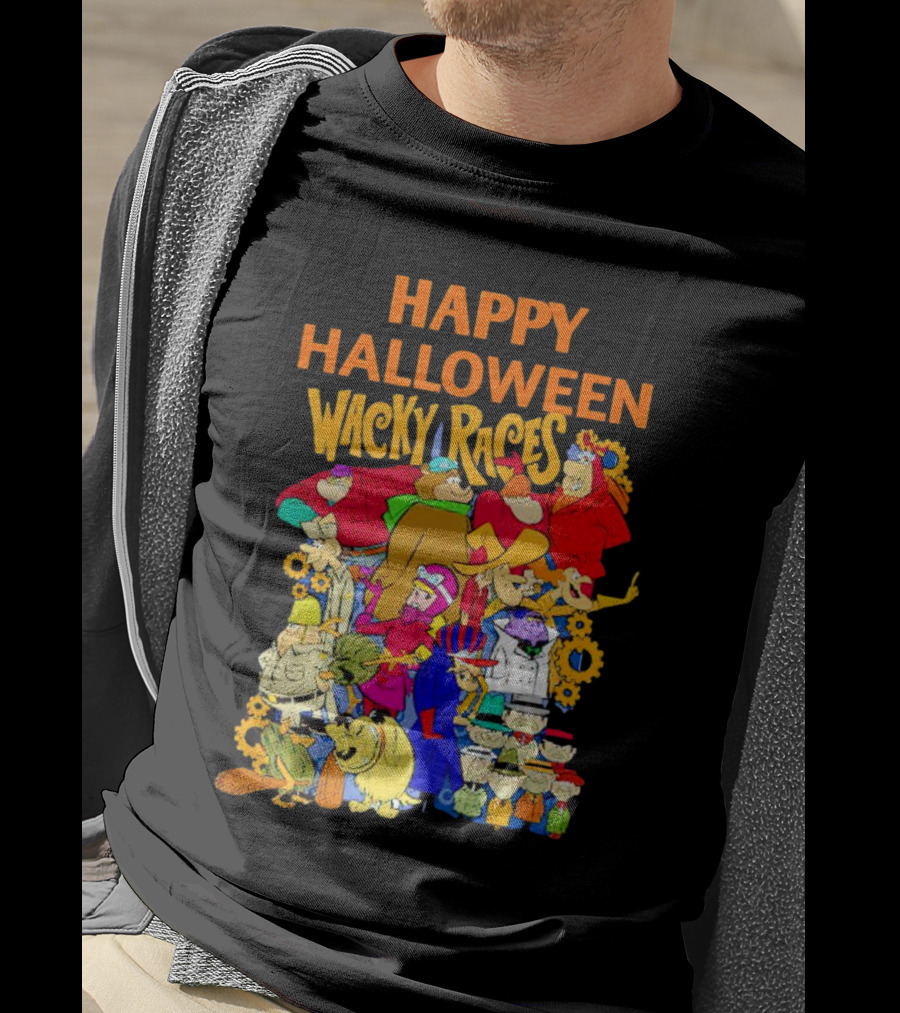Happy Halloween Wacky Races Characters T-Shirt