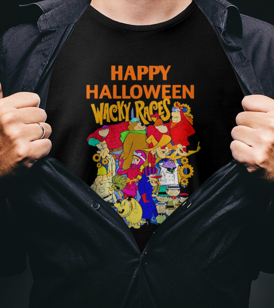 Happy Halloween Wacky Races Characters T-Shirt