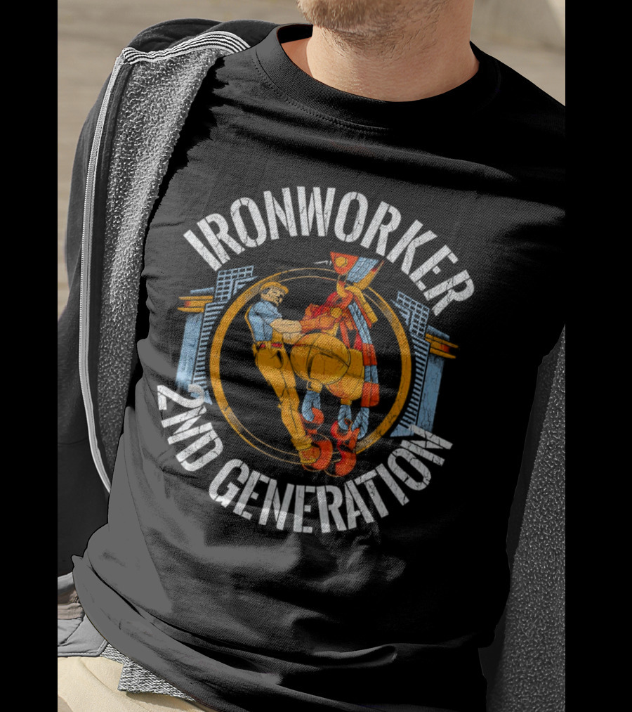 Ironworker 2ND Generation Vintage Construction Worker Scene T-Shirt