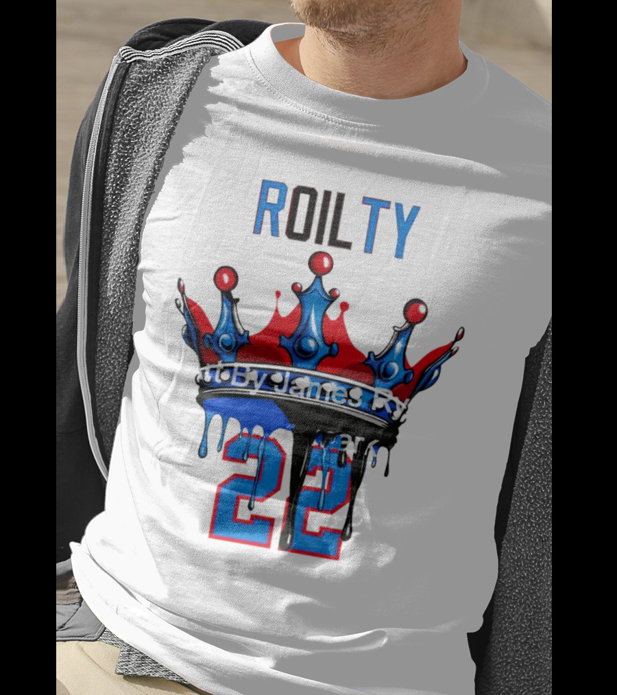 ROILTY 22 Crown Red Blue Dripping T-Shirt