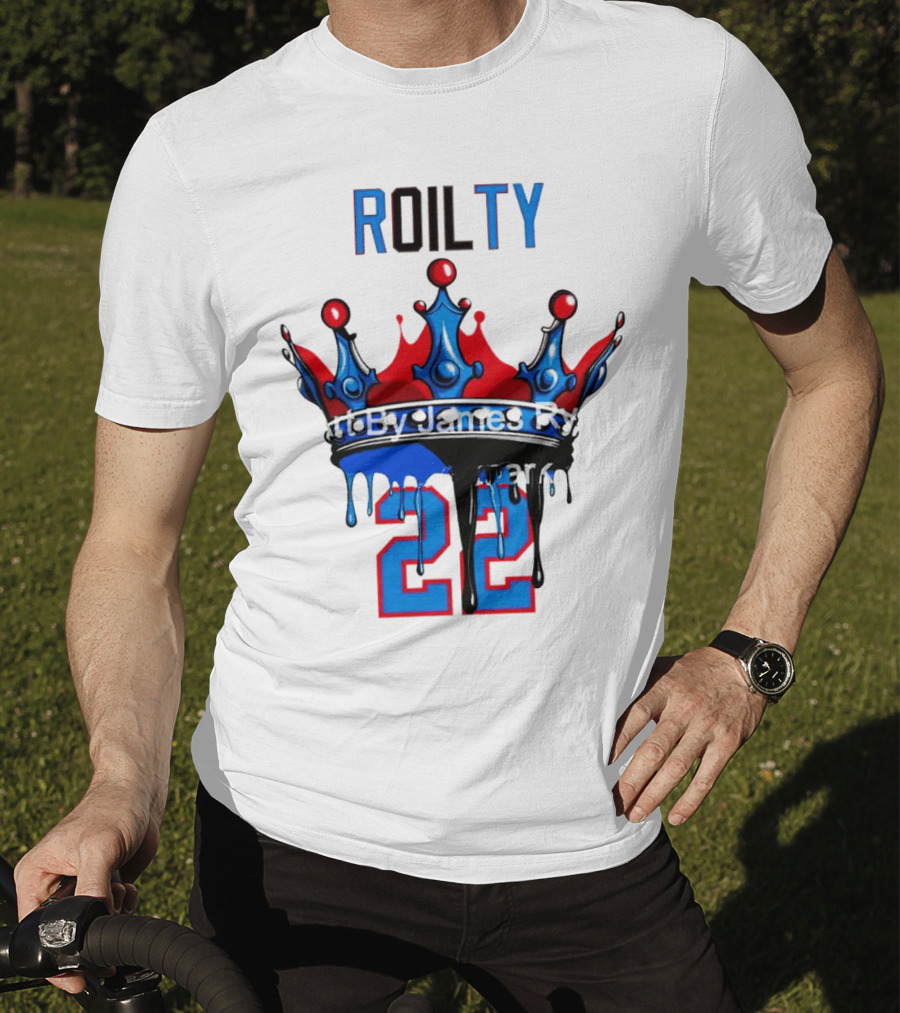 ROILTY 22 Crown Red Blue Dripping T-Shirt