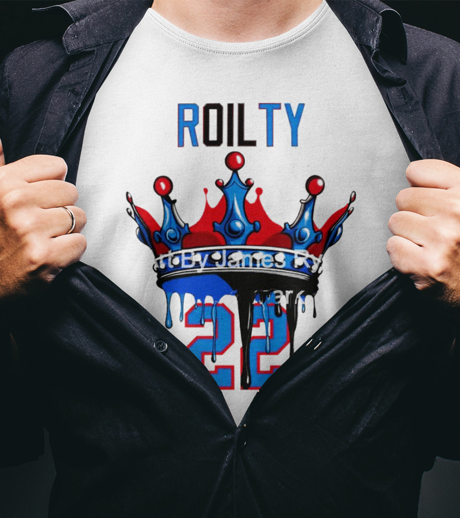 ROILTY 22 Crown Red Blue Dripping T-Shirt
