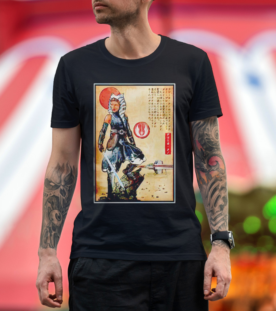 The Way of Fulcrum Ahsoka Tano Jedi Order Katana Japanese Style Set Neon Fitted_m22f16 T-Shirt