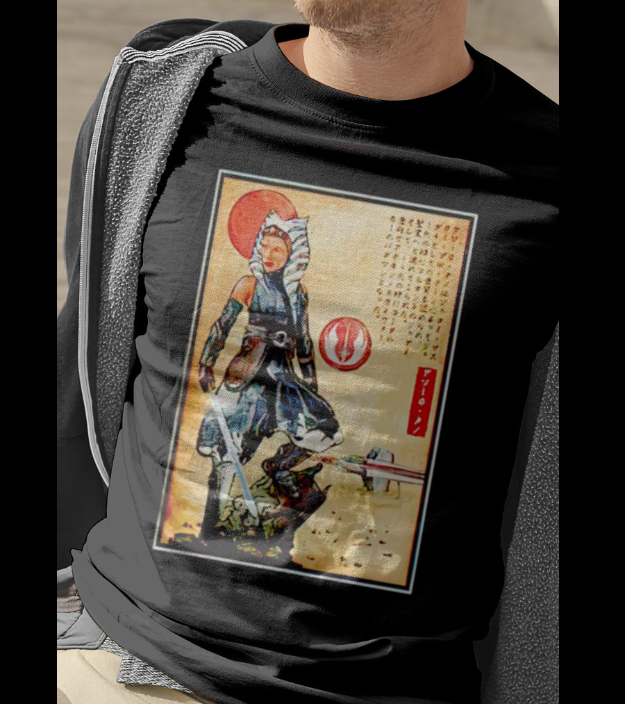 The Way Of Fulcrum Ahsoka Tano Jedi Order Katana Japanese Style Set Neon Fitted_m22f16 T-Shirt