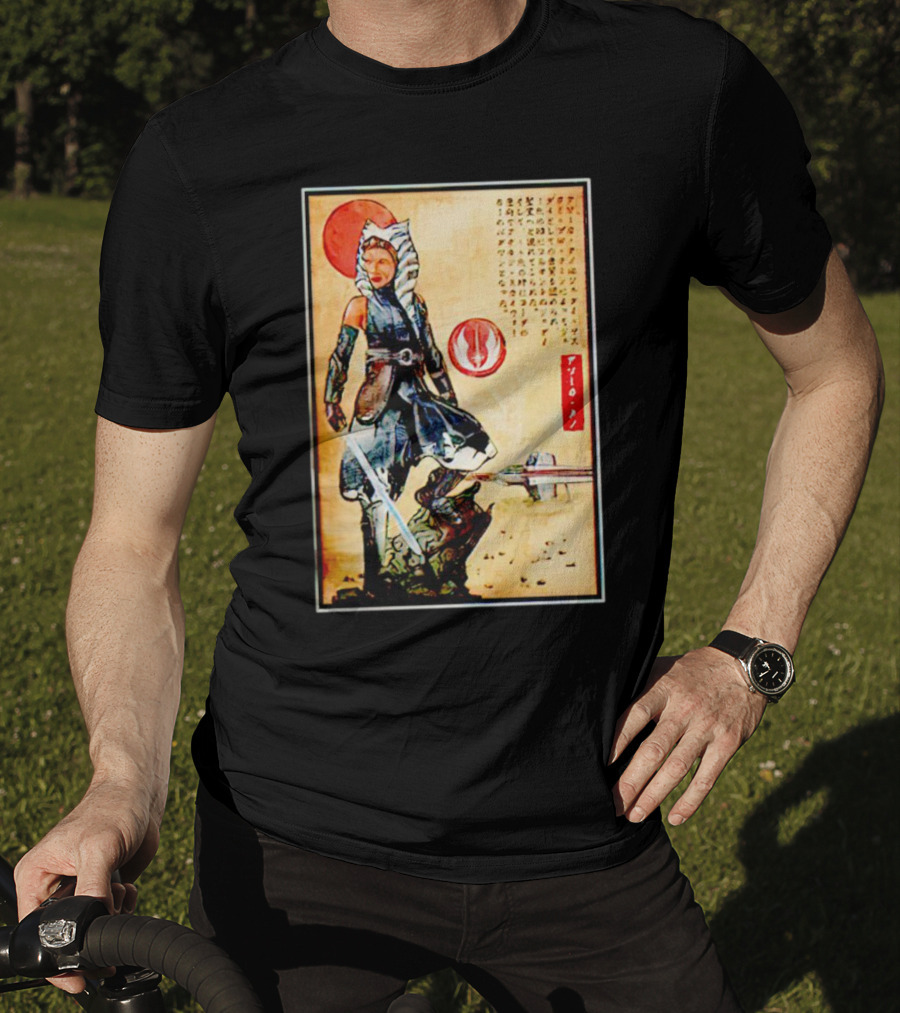 The Way Of Fulcrum Ahsoka Tano Jedi Order Katana Japanese Style Set Neon Fitted_m22f16 T-Shirt