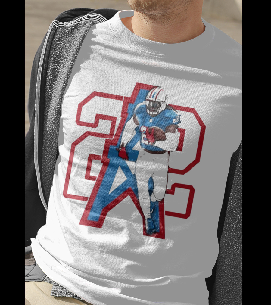 Derrick Henry Tennessee Titans 29 Oilers Throwback Running Back Cartoon T-Shirt