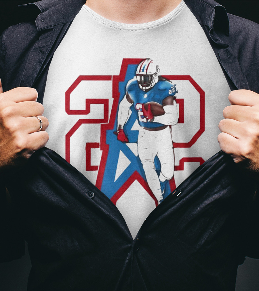 Derrick Henry Tennessee Titans 29 Oilers Throwback Running Back Cartoon T-Shirt