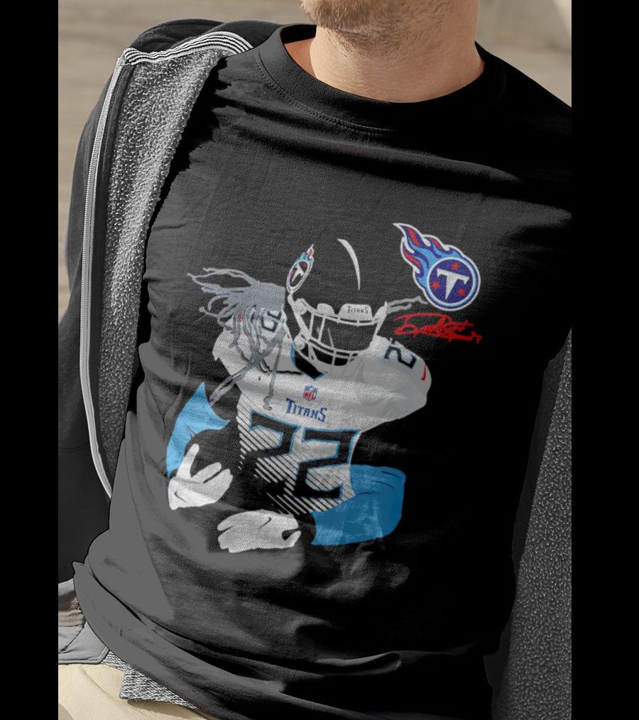 Derrick Henry Tennessee Titans NFL Jersey With Logo And Signature T-Shirt