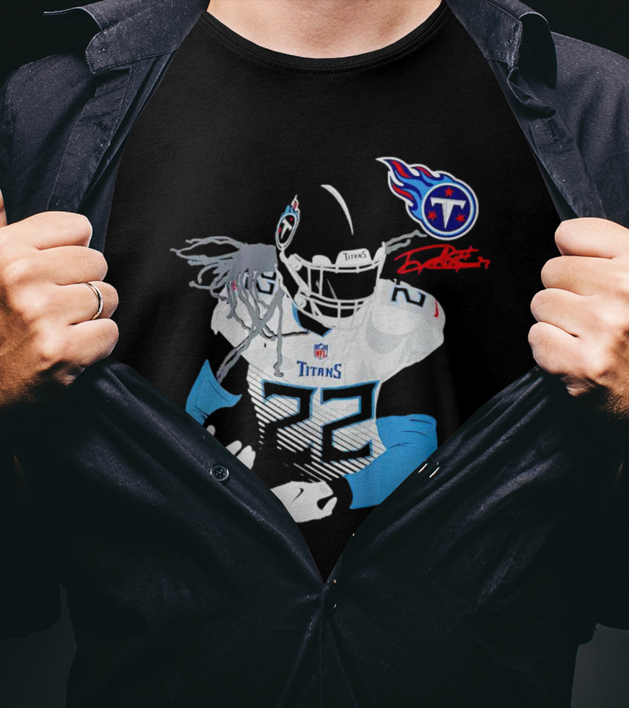 Derrick Henry Tennessee Titans NFL Jersey With Logo And Signature T-Shirt