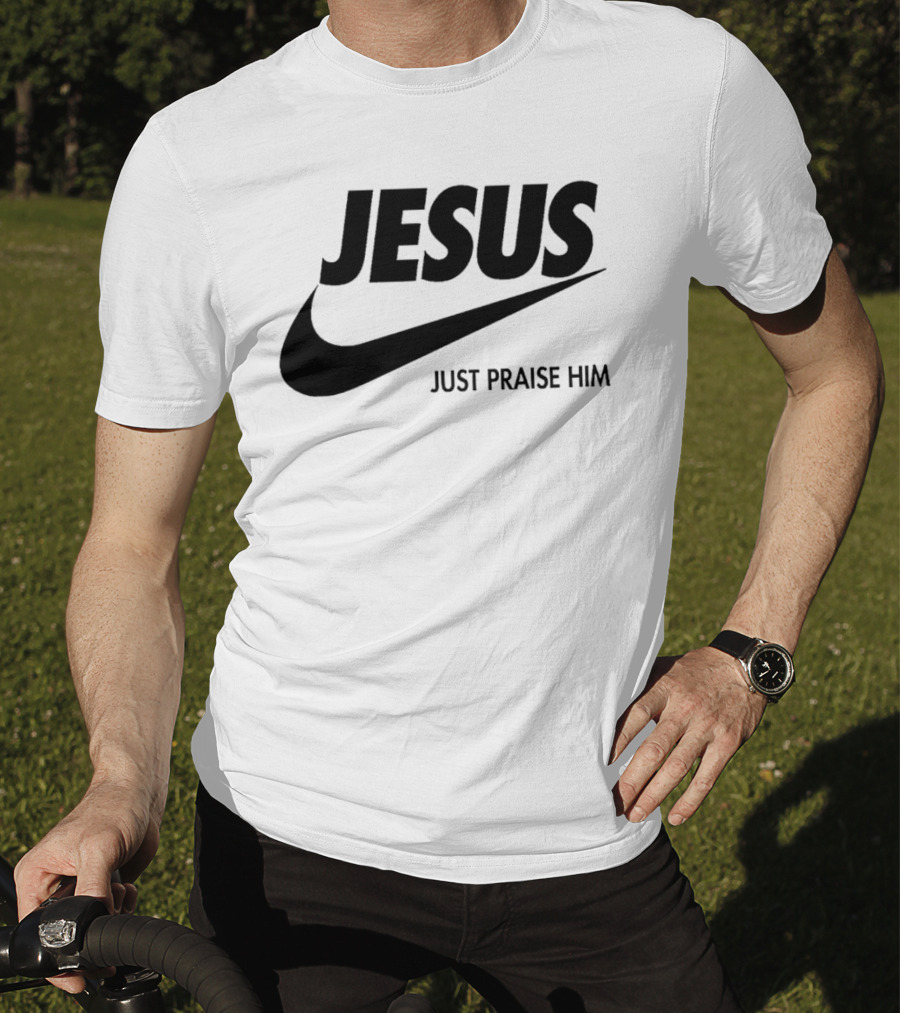 Jesus Just Praise Him Swoosh T-Shirt