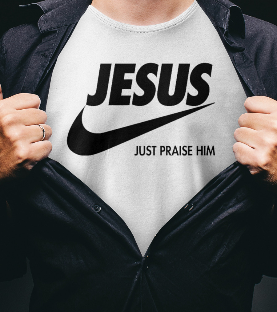 Jesus Just Praise Him Swoosh T-Shirt
