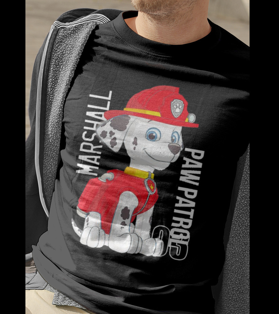 Marshal Paw Patrol Firefighter Pup With Bone Tag T-Shirt