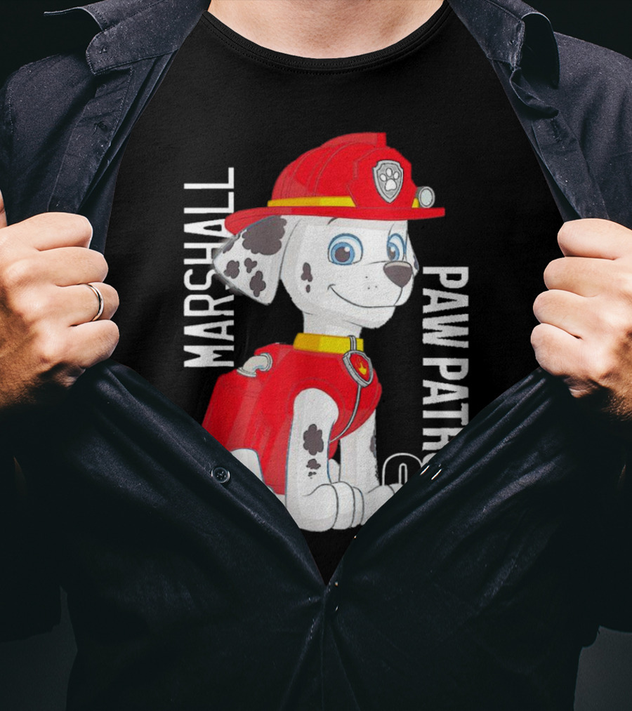 Marshal Paw Patrol Firefighter Pup With Bone Tag T-Shirt