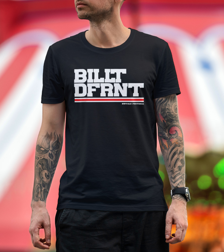 Buffalo Football Billt Dfrnt Red White Stripes T-Shirt
