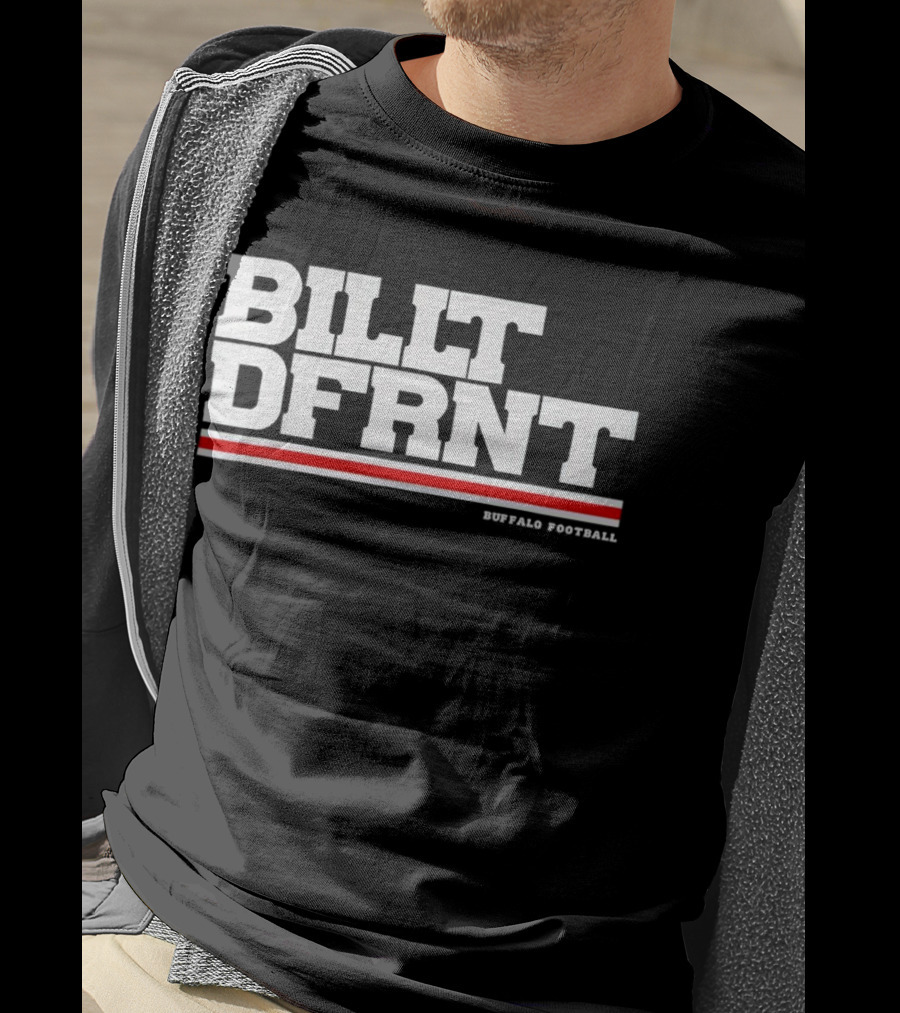 Buffalo Football Billt Dfrnt Red White Stripes T-Shirt