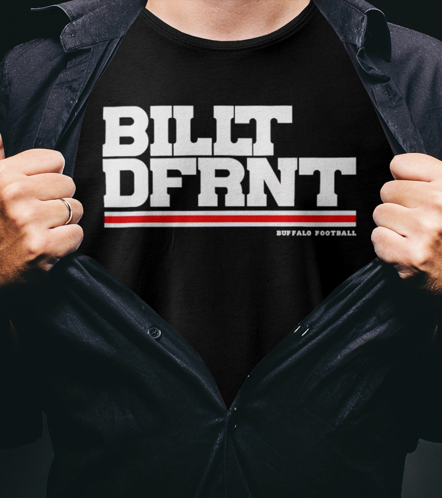 Buffalo Football Billt Dfrnt Red White Stripes T-Shirt