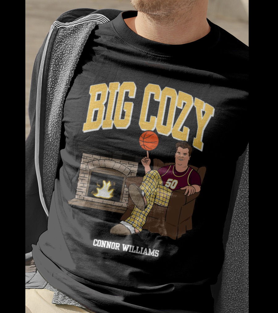 Connor Williams Big Cozy Basketball By The Fireplace T-Shirt