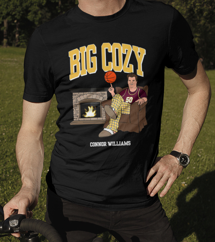 Connor Williams Big Cozy Basketball By The Fireplace T-Shirt