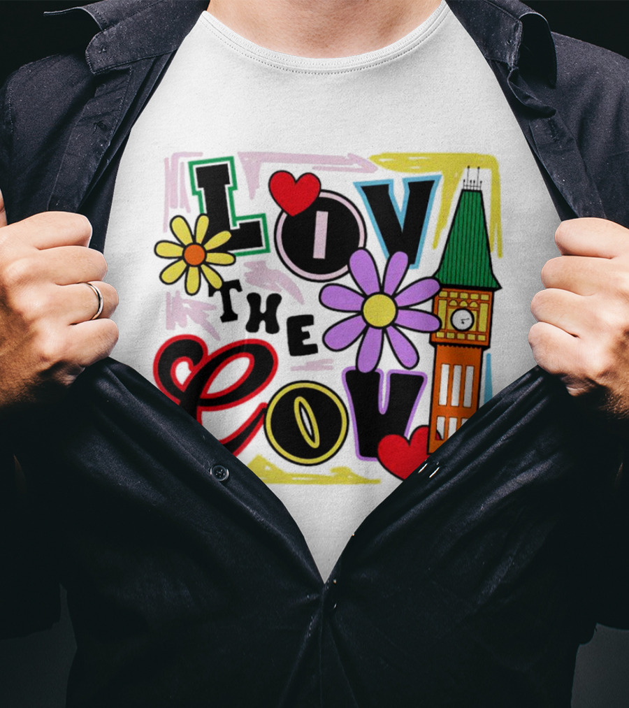Lov The Cov Big Ben Flowers Hearts T-Shirt