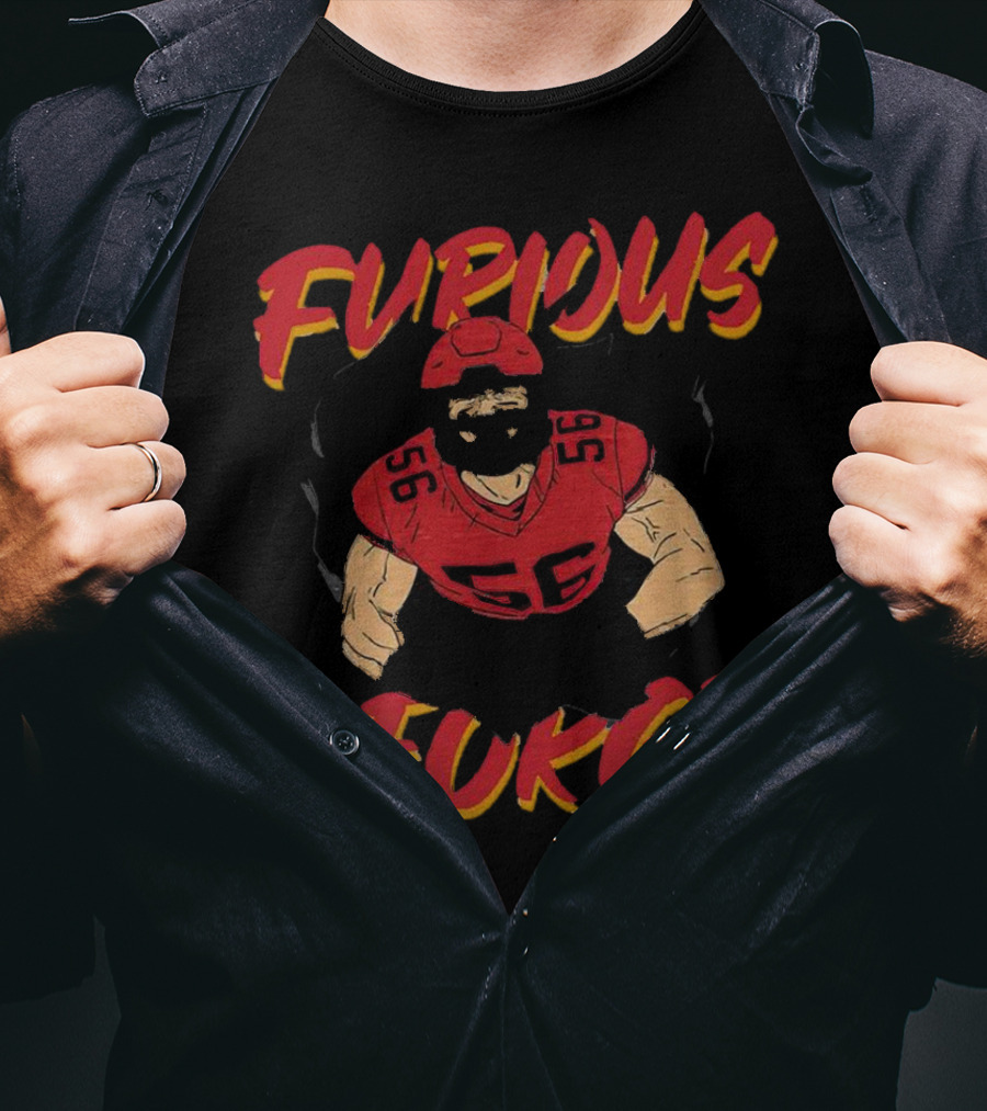 Kansas City Chiefs Furious George Karlaftis 56 Football Player T-Shirt