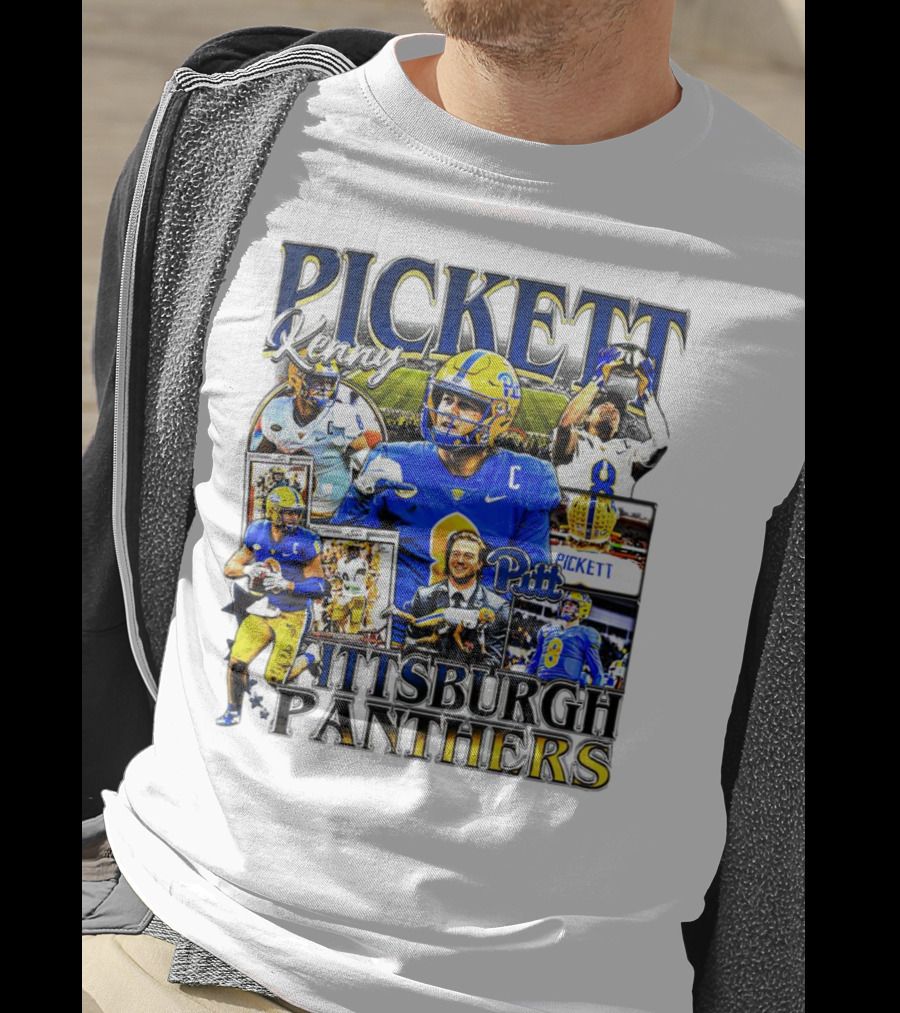 Kenny Pickett Pittsburgh Panthers Football Quarterback Action Collage T-Shirt