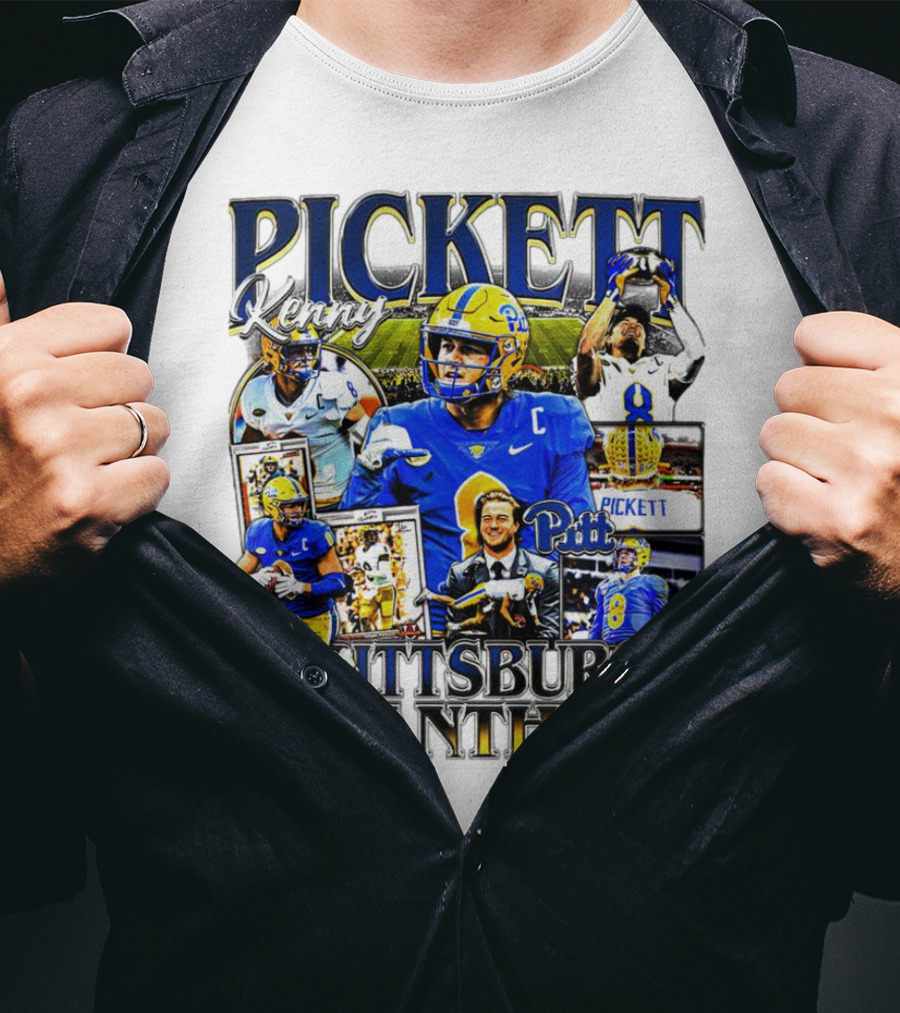 Kenny Pickett Pittsburgh Panthers Football Quarterback Action Collage T-Shirt